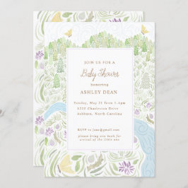 Convites Chá de fraldas da borboleta do ouro