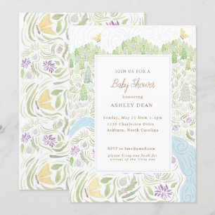 Convites Chá de fraldas da borboleta do ouro