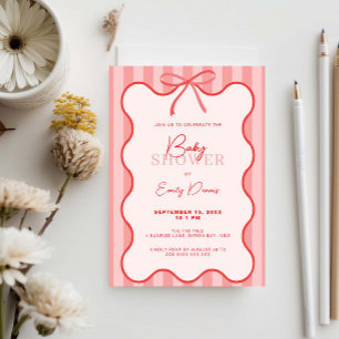 Convites Chá de fraldas da borda traseira Whimsical