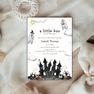 Convites Chá de fraldas da Casa Fantasma Bonita Boo