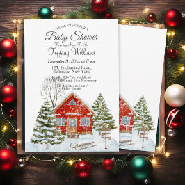 Convites Chá de fraldas da Casa Vermelha da Paisagem de Inv