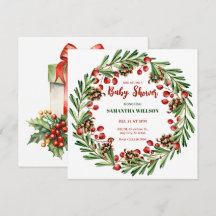 Chá de fraldas da coroa de Natal