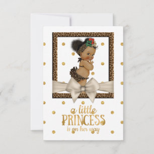 Convites Chá de fraldas da Dourada e Leopard Print Girl