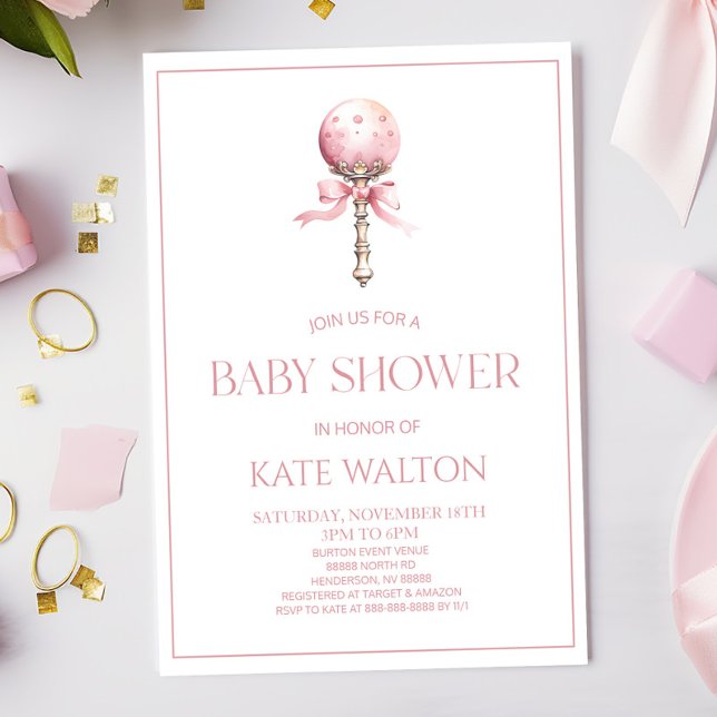 Convites Chá de fraldas da Enfermeira de Brinquedos, Pink V (Criador carregado)