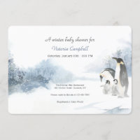 Chá de fraldas da família Penguin