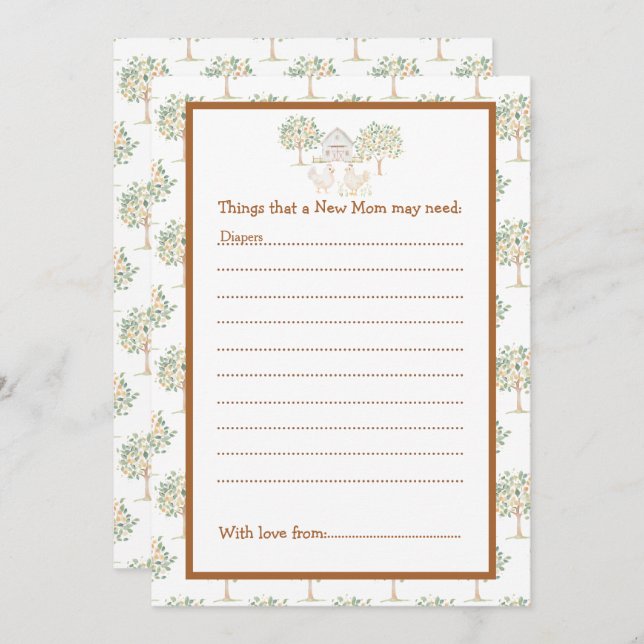 Convites Chá de fraldas da Fazenda (Frente/Verso)