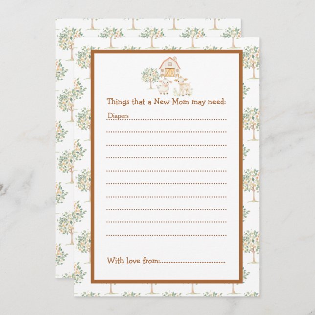 Convites Chá de fraldas da Fazenda (Frente/Verso)