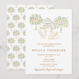 Convites Chá de fraldas da Fazenda da lente branca