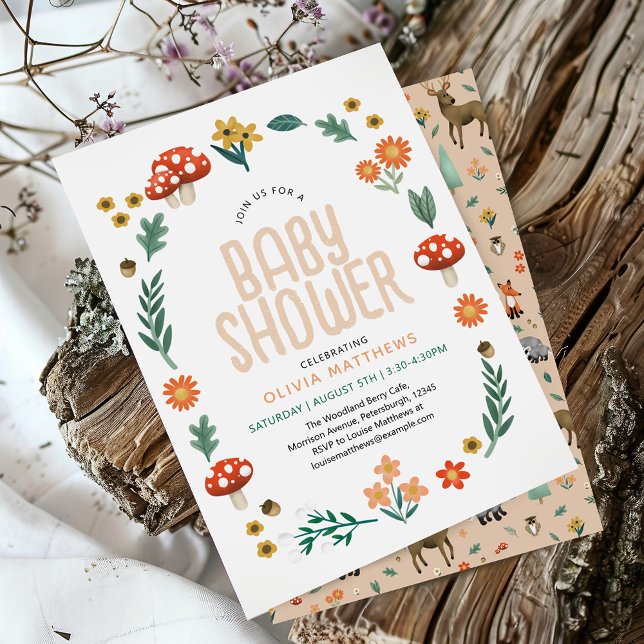 Convites Chá de fraldas da Floresta Florestal das Raparigas (Criador carregado)