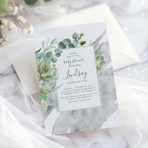 Convites Chá de fraldas da folha de prata das hortaliças