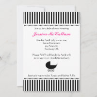 Chá de fraldas da Garota Silhueta Cute Stroller