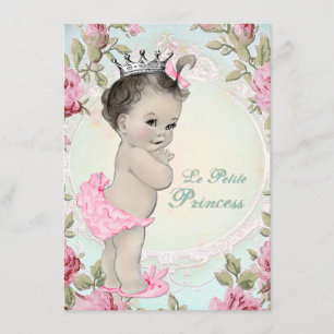 Convites Chá de fraldas da Princesa Vintage
