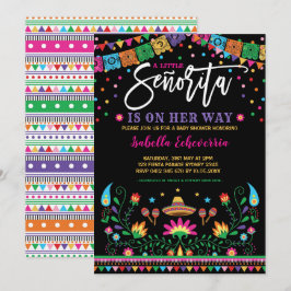 Convites Chá de fraldas da senhorita Fiesta mexicana vibran