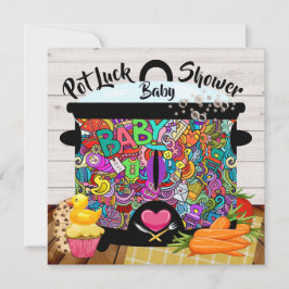 Convites Chá de fraldas da sorte pote