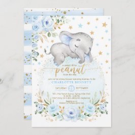 Convites Chá de fraldas das Estrelas da Lua Dourada Azul