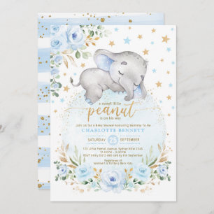 Convites Chá de fraldas das Estrelas da Lua Dourada Azul