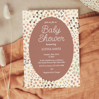 Convites Chá de fraldas das Flores de Cozy