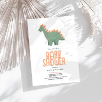 Chá de fraldas das flores de dinossauros T-Rex, co