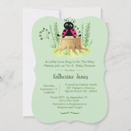 Convites Chá de fraldas das Meninas de Aquarela Cor-de-Lady