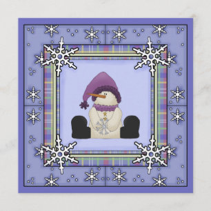 Convites Chá de fraldas das raparigas Winter Snowman e Snow