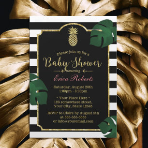 Convites Chá de fraldas de abacaxi tropical moderno do Hav