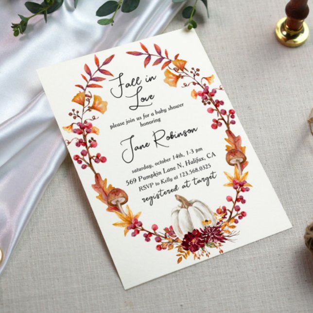 Convites Chá de fraldas de Abóbora Branca (Criador carregado)