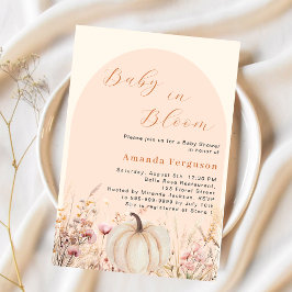 Convites Chá de fraldas de abóbora de abóbora de pêssego si