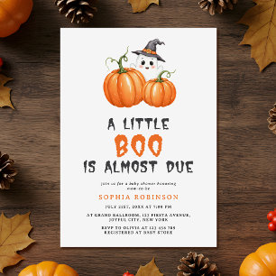 Convites Chá de fraldas de Abóbora do Halloween Boo