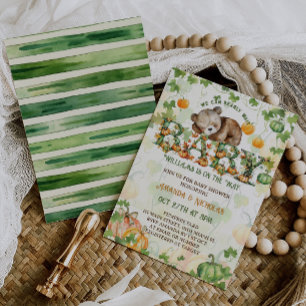 Convites Chá de fraldas de Abóbora do Urso