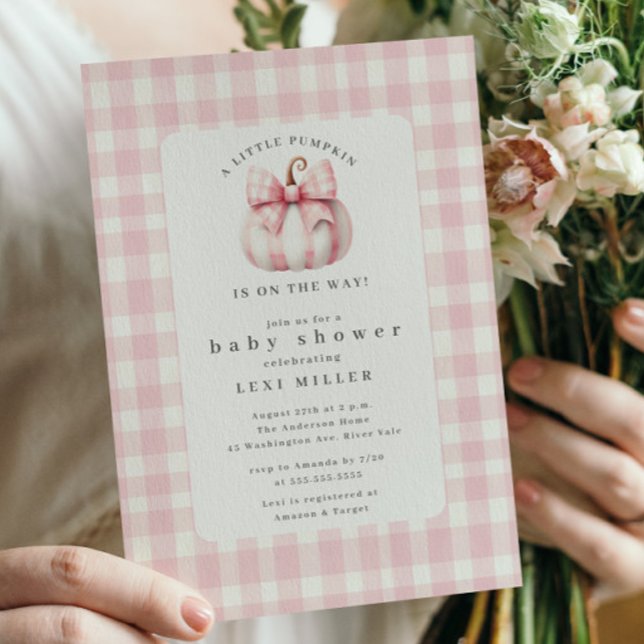 Convites Chá de fraldas de abóbora doce (Criador carregado)