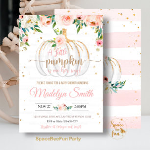 Convites Chá de fraldas De Abóbora Está A Caminho Um Pouco