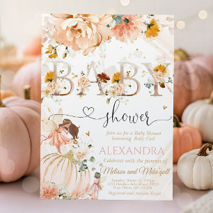 Convites Chá de fraldas De Abóbora Está A Caminho Um Pouco