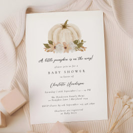 Convites Chá de fraldas de Abóbora Floral