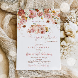 Convites Chá de fraldas de Abóbora Floral Russo Floral