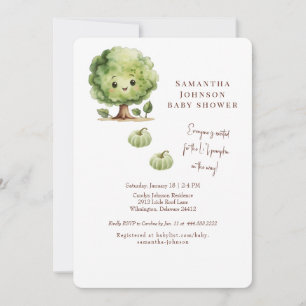 Convites Chá de fraldas de abóbora Li-l, bonito e engraçado