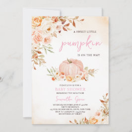 Convites Chá de fraldas de Abóbora Menina