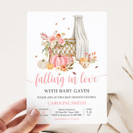 Convites Chá de fraldas De Abóbora Rosa