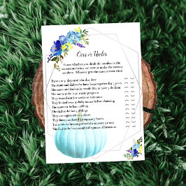 Convites Chá de fraldas de abóbora sobre ou embaixo | Azul