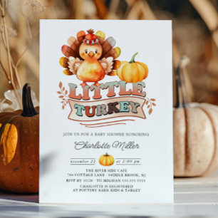 Convites Chá de fraldas de Ação de Graças da Turquia