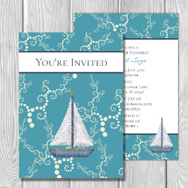 Convites Chá de fraldas de água do mar náutico