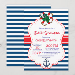 Convites Chá de fraldas de Alligador Náutico Cinto