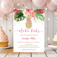 Chá de fraldas de Aloha Floral Dourada, cor-de-ros
