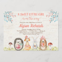 Chá de fraldas de amigos da floresta de animais da