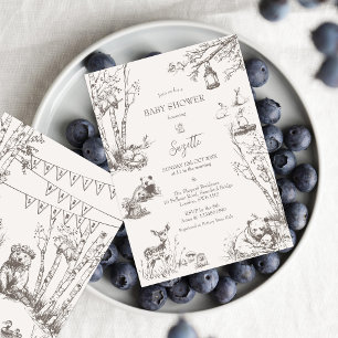 Convites Chá de fraldas De Animais Da Floresta