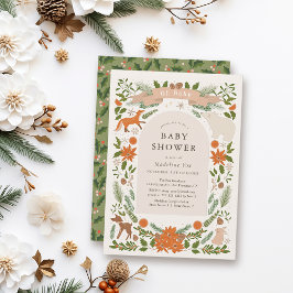 Convites Chá de fraldas De Animais Da Floresta De Inverno