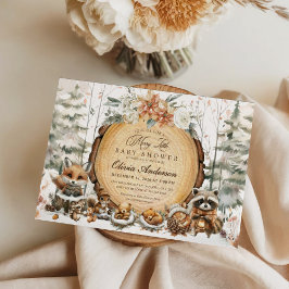 Convites Chá de fraldas de Animais da Wonderland de inverno