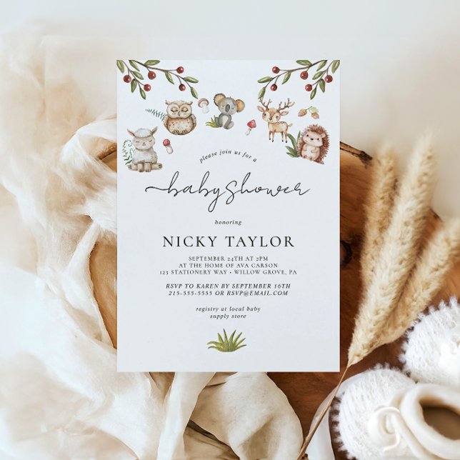 Convites Chá de fraldas de animais de capoeira (Criador carregado)