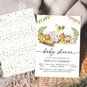 Convites Chá de fraldas De Animais De Cerrado