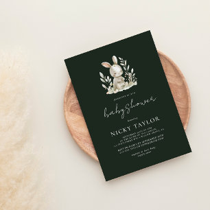 Convites Chá de fraldas de animais de corte verde da flores