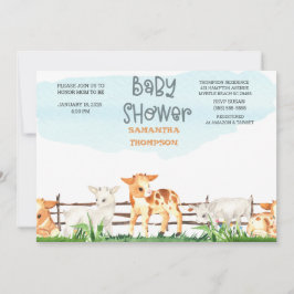 Convites Chá de fraldas De Animais De Criação Cujos Animais